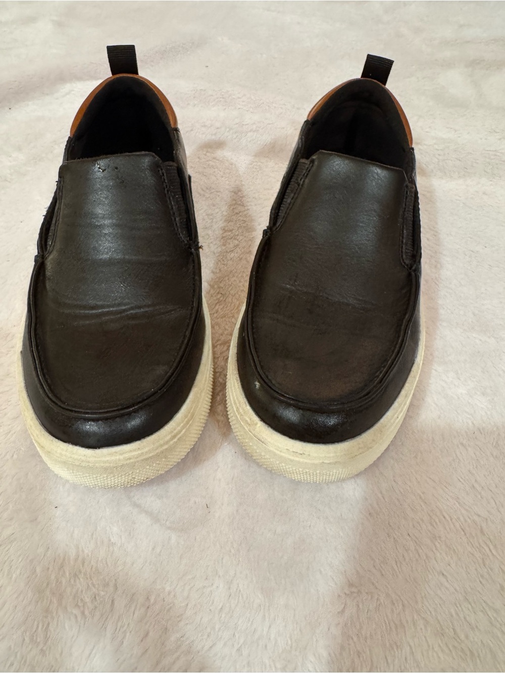 Polo by Ralph Lauren Black Slip-On Kids Dress Sneakers